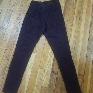 Skinny high waisted plum pants